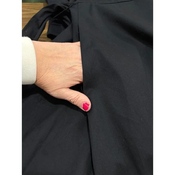 The J. Peterman Company Black Shirt Dress Belted Pockets Buttoned 12 Minimalist - Picture 4 of 9